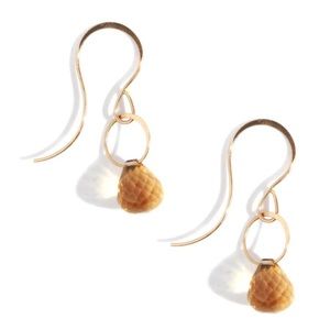 NEW! Gold Earrings November Stone Citrine One Pair